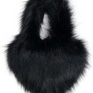 Stylish Faux Fur Heart Purse for Women - Perfect Gift for Trendy Fashionistas